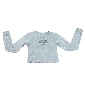Vintage Women’s Calvin Klein Jeans Grey Long Sleeve Shirt